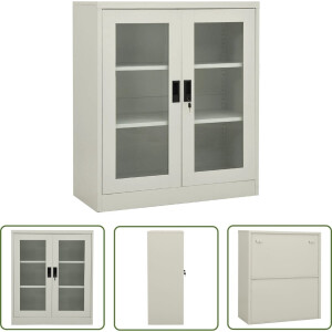 vidaXL Kantoorkast - Archief Kast - Kantoorkast 90x40x105 cm staal lichtgrijs - Metalen Kast - Opslagkast - Documentenkast