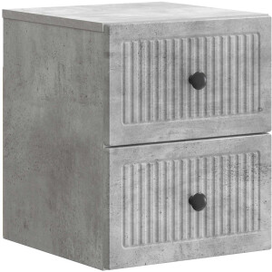 vidaXL - Muurbevestigde - Nachttafel - met - lade - Betongrijs - 33 - x - 34,5 - x - 40 - cm