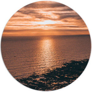 Label2X - Muurcirkel beach flow - Ø 30 cm - Dibond - Multicolor - Wandcirkel - Rond Schilderij - Muurdecoratie Cirkel - Wandecoratie rond - Decoratie voor woonkamer of slaapkamer