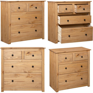 vidaXL Dressoir Panama Range 80x40x83 cm grenenhout - Dressoir - Dressoirs - Houten Dressoir - Bijzetkast