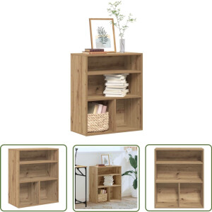 vidaXL Houten Boekenkast - Boekenkast - Boekenkast 60x30x71,5 cm bewerkt hout artisanaal eikenkleur - Bibliotheekkast - Opslagruimte - Livingroom Furniture