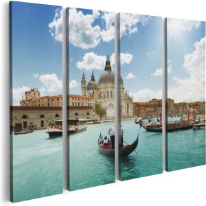 Artaza Canvas Schilderij Vierluik Basiliek San Marco in Venetië op het Water - 80x60 - Foto Op Canvas - Canvas Print