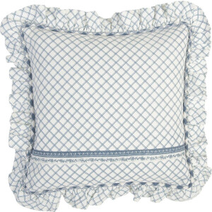 Clayre & Eef - katoenen Kussenhoes - Animal Parade - Blauw / Wit - 2 stuks -  40 x 40 cm