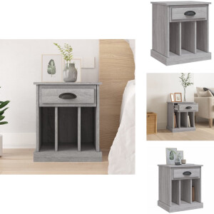 vidaXL Nachtkastje - Nachtkastjes - Houten Nachtkastje - Houten Nachtkastjes - Nachtkastje 43x36x50 cm grijs sonoma eikenkleurig