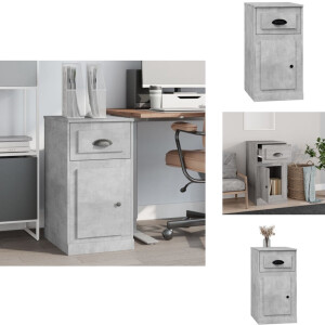 vidaXL Bijzetkast - Bijzetkasten - Kast - Houten Kast - Bijzetkast met lade 40x50x75 cm bewerkt hout betongrijs