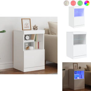 vidaXL Dressoir - Dressoirs - Buffet - Dressoirkast - Dressoir met LED-verlichting 41x37x67 cm wit