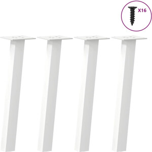 vidaXL - Salontafelpoten - 4 - st - 30 - cm - staal - wit