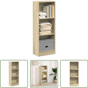 vidaXL Houten Boekenkast - Boekenkast - Boekenkast 40x24x109 cm bewerkt hout sonoma eikenkleurig - Sonoma Eiken Boekenkast - Opbergkast - Bibliotheekkast