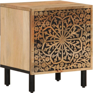 vidaXL - Nachtkastje - 40x33x46 - cm - massief - mangohout