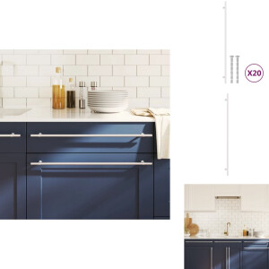 vidaXL Handvat - Handvatten - Handgreep Voor Kast - Handgreep - Handvatten 20 st 480 mm roestvrij staal zilverkleurig