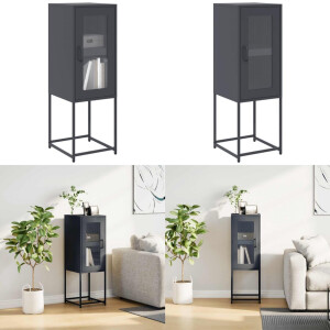 vidaXL Dressoir 36x39x107 cm koudgewalst staal antracietkleurig - Dressoir - Dressoirs - Opbergkast - Buffet