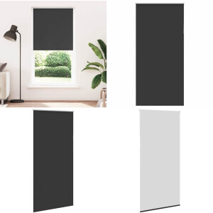 vidaXL Rolgordijn verduisterend 105x210 cm stofbreedte 100,7 cm zwart - Rolgordijn - Rolgordijnen - Dag- En Nachtgordijn - Verduisterend Rolgordijn