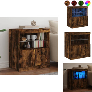 vidaXL Dressoir - Dressoirs - Buffet - Dressoirkast - Dressoir met LED-verlichting 60x37x67 cm gerookt eikenkleurig