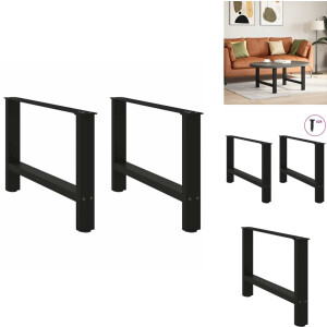 vidaXL Salontafelpoot - Salontafelpoten - Tafelpoot - Meubeltafelpoot - Salontafelpoten 2 st 70x(42-43) cm staal zwart