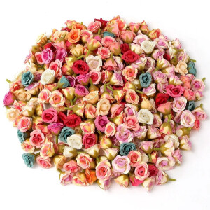 Kunstbloemen Mini Rozen - 60 Stuks - 3 cm - Kleurenmix - Knutselen & Decoratie - Kasey