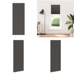 vidaXL Plissé rolgordijn 75x200 cm stofbreedte 74,4 cm polyester zwart - Plisségordijn - Geplooide Jaloezieën - Geplooide Zonwering - Plisse Blind