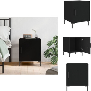 vidaXL Nachtkastje - Nachtkastjes - Bijzettafel - Wandkastje - Nachtkastje 40x40x50 cm bewerkt hout zwart
