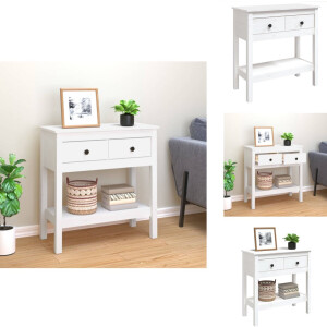 vidaXL Wandtafel - Wandtafels - Consoletafel - Houten Wandtafel - Wandtafel 75x35x75 cm massief grenenhout wit