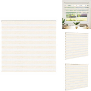 vidaXL Zebra Jaloezie - Zebra Jaloezieën - Zebra Rolgordijn - Dubbel Rolgordijn - Zebra rolgordijn 160x100 cm stofbreedte 155,9 cm marmerbeige