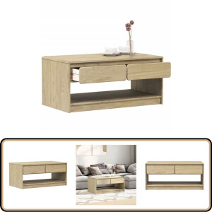 vidaXL Salontafel SAUDA - 99x55x45 cm - Eikenhout Salontafel - Salontafels - Bijzettafel - Banktafel