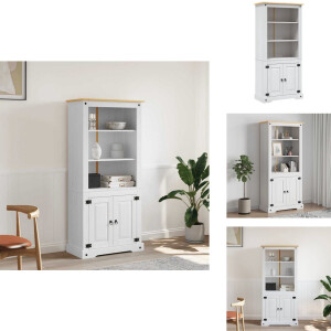 vidaXL Wandkast - Wandkasten - Wand Kast - Wand Kasten - Wandkast 80x40x170 cm Mexicaans grenenhout Corona-stijl wit