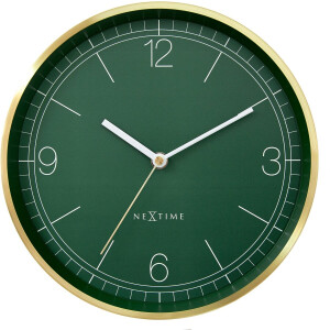 Wandklok 25cm - Stil - Goud/Groen - Metaal - NeXtime 'Bolero'