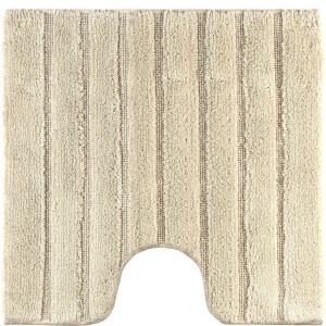 Casilin WC-mat Antislip California 59x59cm - Met Uitsparing - Vierkante Badmat - Waterabsorberend - Wasbaar en Sneldrogend - 100% Katoen - Beige