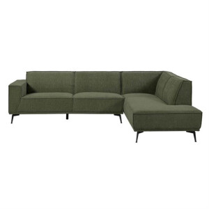 Tower Living Bank Leeds - Groen Stof - Ottoman Rechts - 268x217x81cm