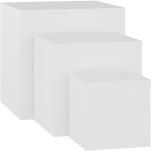 vidaXL - Bijzettafels - 3 - st - wit - bewerkt - hout