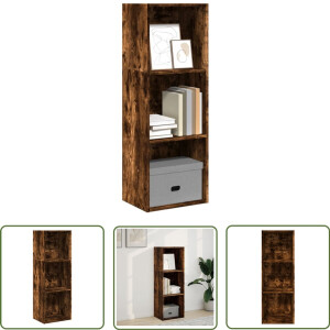 vidaXL Houten Boekenkast - Boekenkast - Boekenkast 40x30x114 cm bewerkt hout gerookt eikenkleurig - Opbergkast - Bibliotheekkast - Vintage Boekenkast
