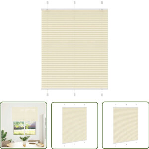 vidaXL Rolgordijn - Plisségordijn - Plissé rolgordijn 105x150cm stofbreedte 104,4cm polyester crème - Gordijnen - Interieur Decoratie - Woon Accessoires