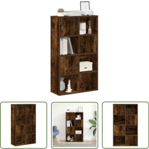 vidaXL Houten Boekenkasten - Boekenkasten - Boekenkast 60x24x101,5 cm bewerkt hout gerookt eikenkleurig - Boekenplank - Opslagoplossing - Decoratief Meubel