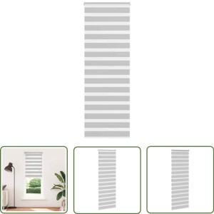 vidaXL Zebra rolgordijn - 75x200 cm - lichtgrijs Zebra Gordijnen - Rolgordijn - Licht Grijs - Privacy Gordijn - Zonwering
