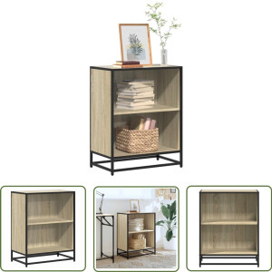 vidaXL Kast - Boekenkast - Boekenkast 60x35x76 cm bewerkt hout sonoma eikenkleurig - Salontafel - Tv Tafel - Houten Meubilair