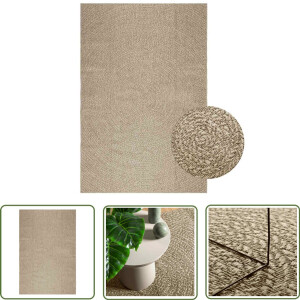 vidaXL Vloerkleed Beige - Vloerkleden - Vloerkleed ZIZUR beige binnen en buiten 160x230 cm jute look - Jute Look - Outdoor Tapijten - Binnentapijten