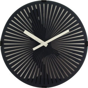 NeXtime - Wandklok - 30 cm - Plastic- Bewegend- Zwart - 'Running Man'