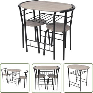 vidaXL Bartafel - Ontbijtbarset - Ontbijtbarset MDF - Barkrukken - Mdf Meubels - Modern Interieur