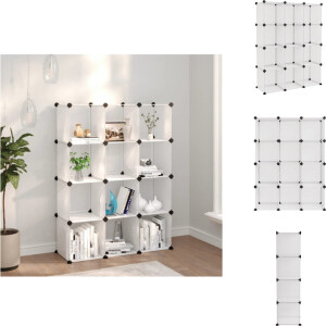 vidaXL Opbergmeubel - Opbergmeubelen - Opberger - Opbergkast - Opbergmeubel met 12 vakken polypropeen transparant