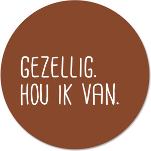 Label2X - Muurcirkel gezellig - Ø 120 cm - Forex - Multicolor - Wandcirkel - Rond Schilderij - Muurdecoratie Cirkel - Wandecoratie rond - Decoratie voor woonkamer of slaapkamer