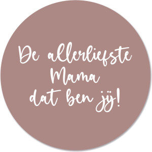 Label2X - Muurcirkel mama roze - Ø 12 cm - Dibond - Multicolor - Wandcirkel - Rond Schilderij - Muurdecoratie Cirkel - Wandecoratie rond - Decoratie voor woonkamer of slaapkamer