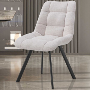 Stoelen 'Lizzy' in stof Ote Beige kleur - H 88.5 x B-L 52 x D-P 61.5 cm - Set van 2
