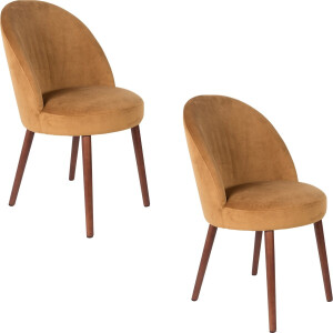 Dutchbone Barbara Eetkamerstoelen Camel - Set van 2
