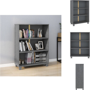 vidaXL Boekenkast - Boekenkasten - Boekenplank - Kast - Boekenkast HAMAR 85x35x112 cm massief grenenhout donkergrijs