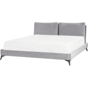 BELIANI MELLE - Tweepersoonsbed - Grijs - 180 x 200 cm - Fluweel