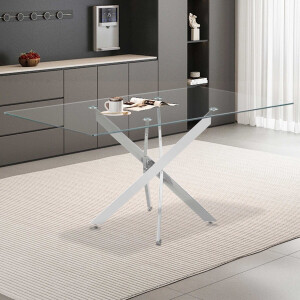 Tafel 'Lasi' 160 cm Glas, Poten Chroom