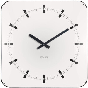 Karlsson Wandklok Sucinto Dome Square - Wit - 35x35x35cm - Wandklok Modern