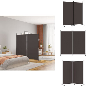 vidaXL Kamerscherm - Kamerschermen - Scheidingswand - Ruimteverdeler - Kamerscherm met 2 panelen 175x180 cm stof bruin