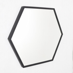 LOFT42 Wandspiegel Zeshoek Large - Zwart - 58x50