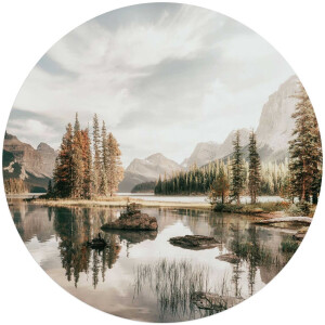 Glasschilderij Landschap in de bergen - Ø 70 - Glas - REINDERS