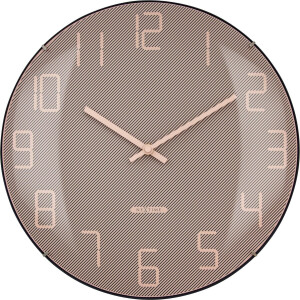 NeXtime Shade – Wandklok – 35 cm – Koepelvormig Glas – Roze – Stil